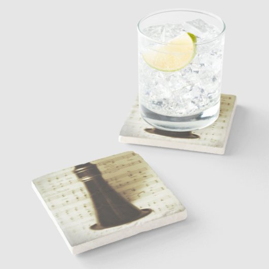  Silver Clarinet Stenen Onderzetter (Zijkant)