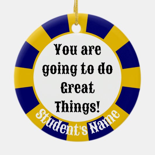 Silver Class of 2025 (Naam toevoegen) Afstuderen Keramisch Ornament (Achterkant)