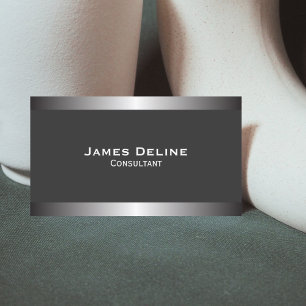 Silver Classic Elegant Business Card-sjabloon Visitekaartje