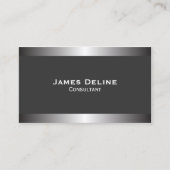 Silver Classic Elegant Business Card-sjabloon Visitekaartje (Voorkant)
