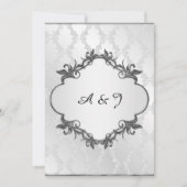 Silver Classic elegant Wedding-uitnodiging Kaart (Voorkant)