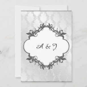 Silver Classic Wedding-uitnodiging Kaart
