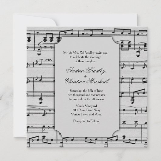 Silver Classical Music Theme Weddenschap Kaart (Voorkant)