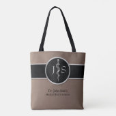 Silver Classy Noble Rod van Asclepius Medical Tote Bag (Achterkant)