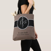 Silver Classy Noble Rod van Asclepius Medical Tote Bag (Dichtbij)
