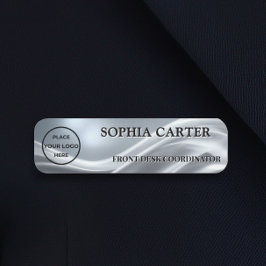 Silver Cloth Classic Name Badge Custom