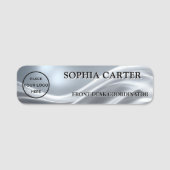 Silver Cloth Classic Name Badge Custom (Voorkant)