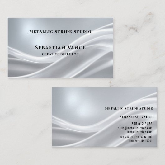Silver Cloth Classic Visitekaartje (Voorkant / Achterkant)