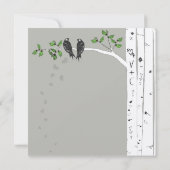 Silver Cloud Birch  Birds Wedding Invite Kaart (Achterkant)