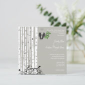 Silver Cloud Birch  Birds Wedding Kaart (Staand voorkant)