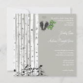 Silver Cloud Birch Birds Wedding Kaart (Voorkant)