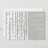 Silver Cloud Birch Tree Wedding Invitations Kaart (Voorkant)