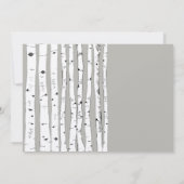 Silver Cloud Birch Tree Wedding Invitations Kaart (Achterkant)