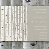 Silver Cloud Birch Tree Wedding Invitations Kaart