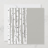 Silver Cloud Birch Tree Wedding Invitations Kaart (Achterkant)