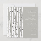 Silver Cloud Birch Tree Wedding Invitations Kaart (Voorkant)