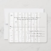 Silver Cloud Birch Tree Wedding Response Card RSVP Kaartje (Voorkant)