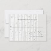 Silver Cloud Birch Tree Wedding Response Card RSVP Kaartje (Voorkant)