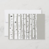 Silver Cloud Birch Tree Wedding Response Card RSVP Kaartje (Achterkant)
