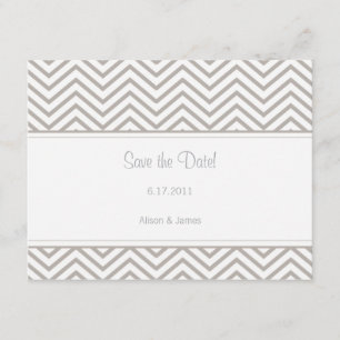 Silver Cloud Chevron Save the Date Annouting