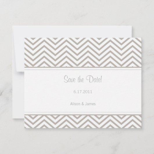 Silver Cloud Chevron Save the Date Annouting (Voorkant)