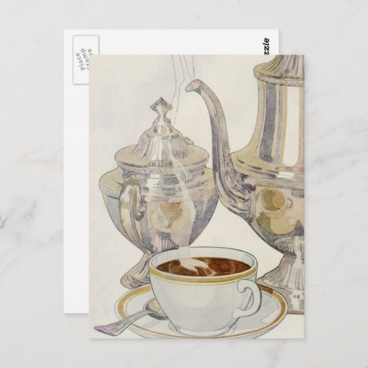 Silver Coffee-service Briefkaart (Voorkant / Achterkant)
