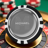 Silver Coin Name Monogram Initiaal Poker Chips