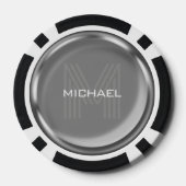 Silver Coin Name Monogram Initiaal Poker Chips (Achterkant)