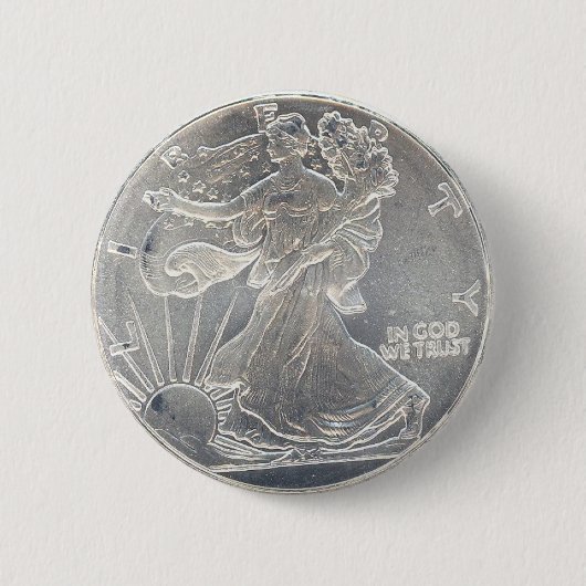 Silver Coin Replica Button (Voorkant)