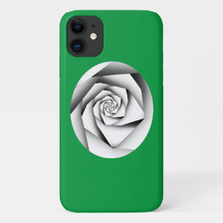 Silver Color Geometric Style Roos op Kelly Green Case-Mate iPhone Case