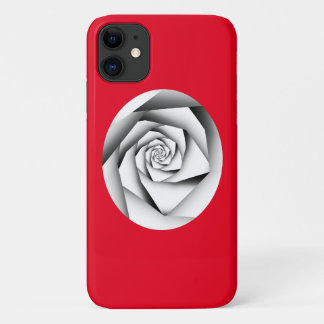 Silver Color Geometric Style Roos op rood Case-Mate iPhone Case