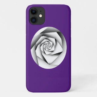 Silver Color Geometric Style Roos op Royal Paars Case-Mate iPhone Case