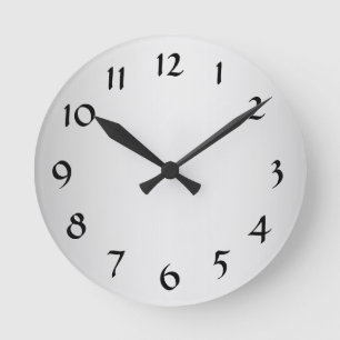 Silver Color Wall-klok met cijfers Ronde Klok