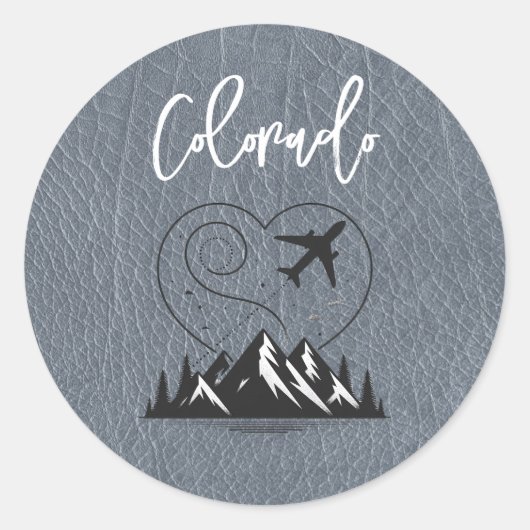 Silver Colorado Passport Ronde Sticker (Voorkant)