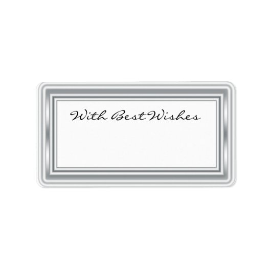 Silver Colored Gift Labels - Beste wensen (Voorkant)