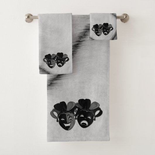 Silver Comedy en Tragedie Theater Design Car Flag Bad Handdoek (Insitu)