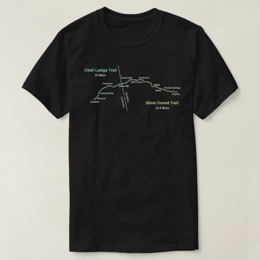 Silver Comet Chief Ladiga Trail Route Map T-shirt (Design voorkant)