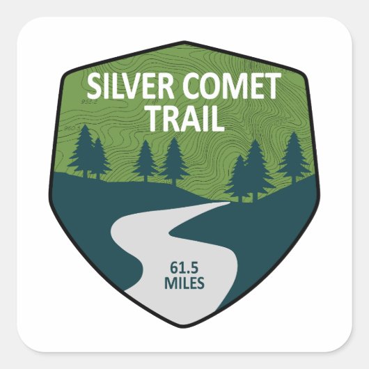 Silver Comet Trail Georgia Vierkante Sticker (Voorkant)
