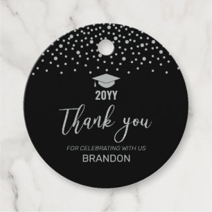 Silver Confetti 2022 Graduation Party - Hartelijk Bedankjes Labels