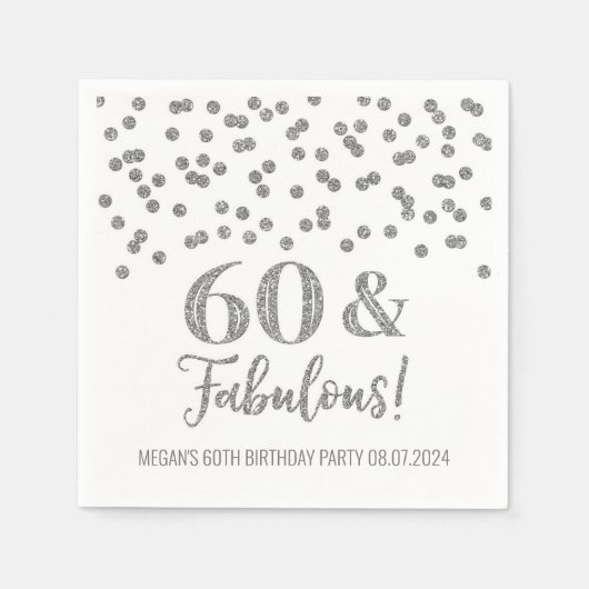 Silver Confetti 60 en Fabulous Napkins Servet (Voorkant)