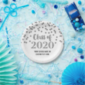 Silver Confetti Afstuderen 2020 Papieren Bordje (Feest)