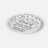 Silver Confetti Afstuderen 2020 Papieren Bordje (Gekanteld)