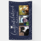 Silver Confetti Afstuderen 3 Fotobanner Spandoek (Verticaal)