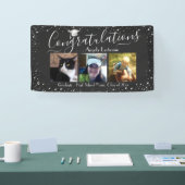 Silver Confetti Afstuderen 3 Fotobudgetbanner Spandoek (Beurs)