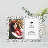 Silver Confetti Afstuderen fotokaart Kaart (Staand voorkant)