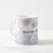 Silver Confetti Aqua Pink Glitter Sparkle Zeemeerm Koffiemok (Voorkant links)
