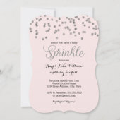 Silver Confetti Baby Sprinkle Girl Shower Uitnodig Kaart (Voorkant)