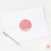 Silver Confetti Blush Roze Bruiloft Ronde Sticker (Envelop)