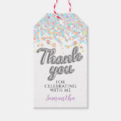 Silver Confetti Cadeau Labels Cadeaulabel (Voorkant)