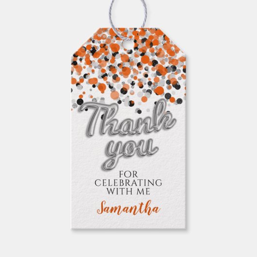 Silver Confetti Cadeau Labels Cadeaulabel (Voorkant)